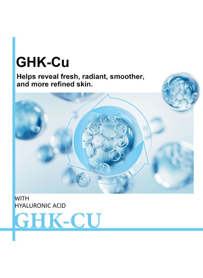 سيلركسي سيروم الوجه بالببتيد النحاسي 30 مل مع الببتيد النحاسي GHK-Cu والحمض الهيالورونيك – جوهر مصلب ومضاد للشيخوخة ومنشط للانعاش لعلاج الخطوط الدقيقة وتعزيز مرونة البشرة والترطيب – مرطب ترطيب وسيروم مضاد للشيخوخة للوجه - Image 2